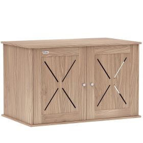 Hidden Cat Litter Box Enclosure with Ventilated Door, Cat Hole, Cat Washroom, Indoor Cat House, Walnut