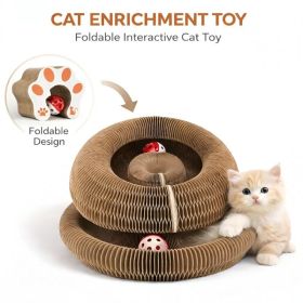 2PCS Kitty Curls Cat Toy - Foldable Accordion Cat Scratcher withBall - Magic Organ Cat Scratch Board for Interactive Play -Calming Features (Option: Defaulttitle)