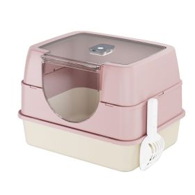 Enclosed Cat Litter Box, Orange - Odor-Locking, Spacious for Large Cats, A Must-Have for Cat Parents (Color: Pink)